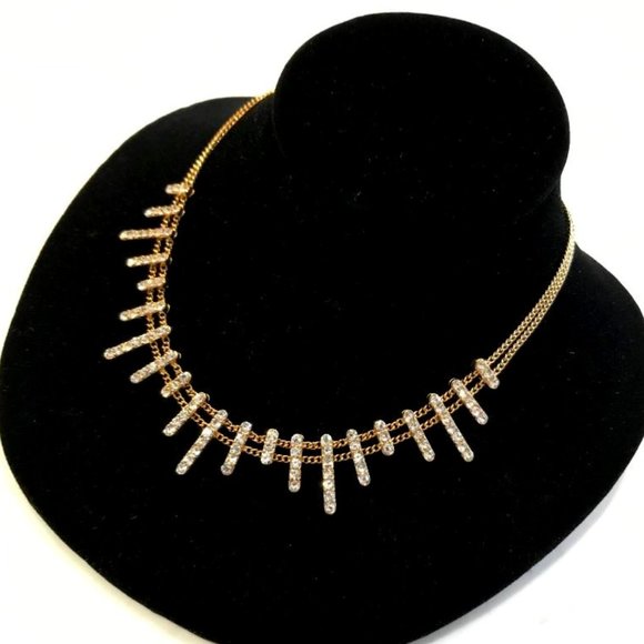 Gold-Tone & Rhinestone Choker - Picture 1 of 7